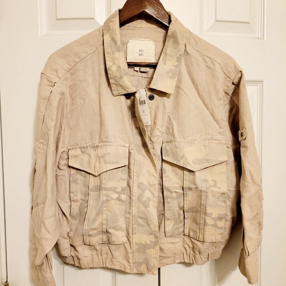 NWT Anthropologie Hei Hei Ronan Cropped Camo Jacket, Medium - Picture 4 of 4